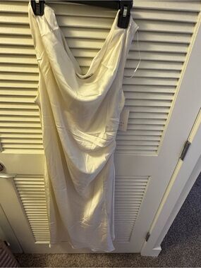 Target Ivory Satin Cowl Slip Dress